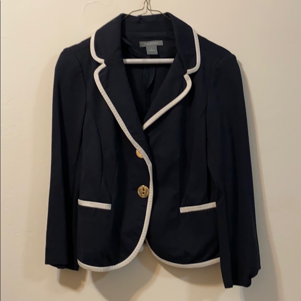 Ann Taylor Navy Two-Button Blazer